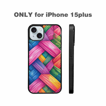 iPhone 15 Plus Case — Polysexual Flag Color Theme Small Rainbow, Unique Phone Case Design
