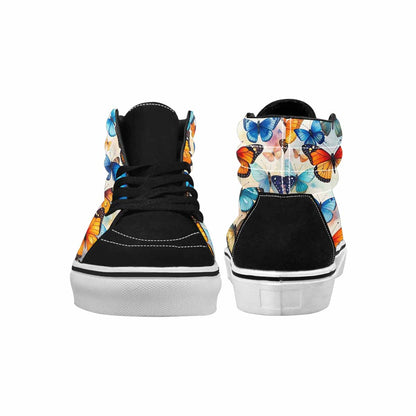 WOMEN'S Butterfly Wing High Top Canvas Vibrant Chaos Shoes