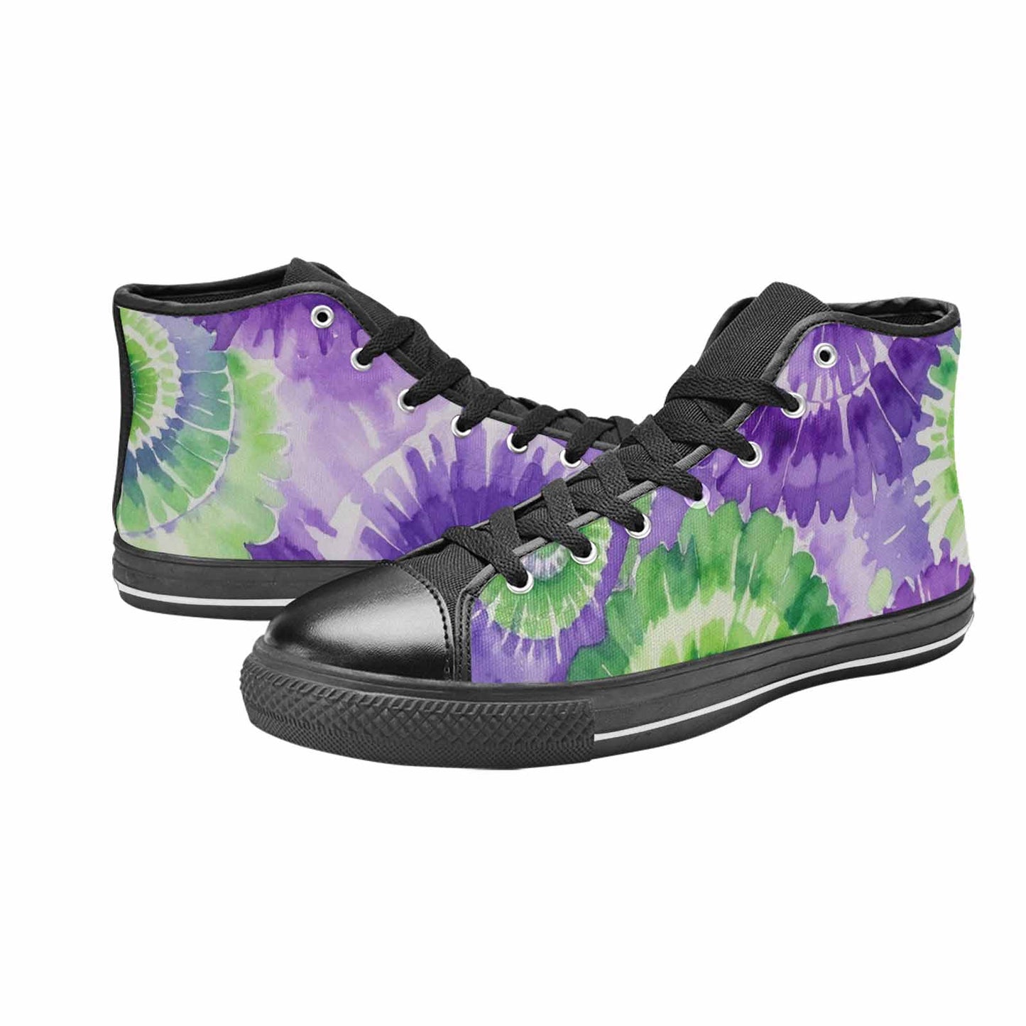 WOMEN'S Tie Dye - High Top Canvas Wallpaper Art Custom Shoes