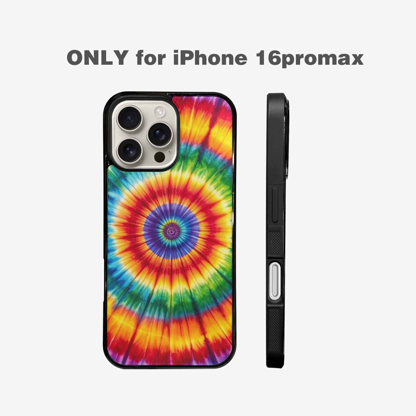 iPhone 16 Pro Max Case — Rainbow Spiral Tie Dye Alt, Customized Protective Case