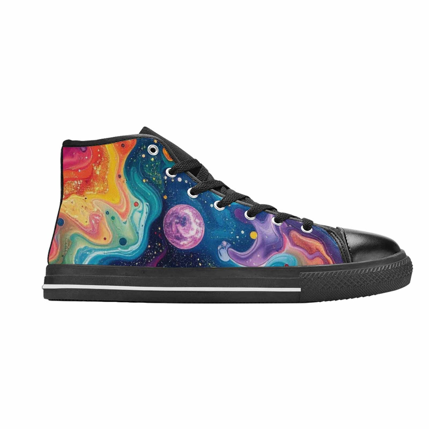 WOMEN'S Galaxy Art - High Top Canvas Grunge Sneakers