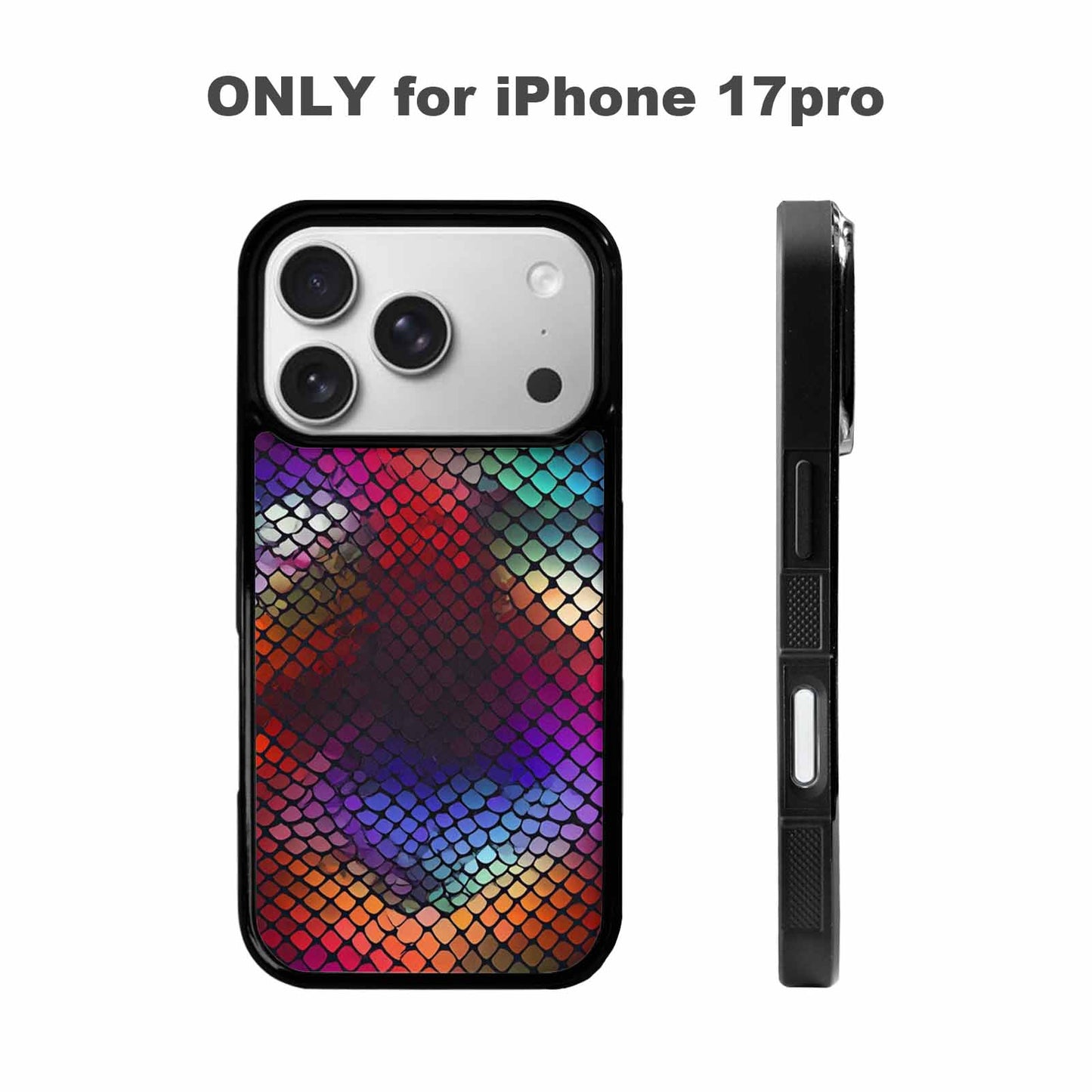 iPhone 17 Pro Case — Snake Print Dark Seamless Pattern Animal, Custom Printed Phone Case