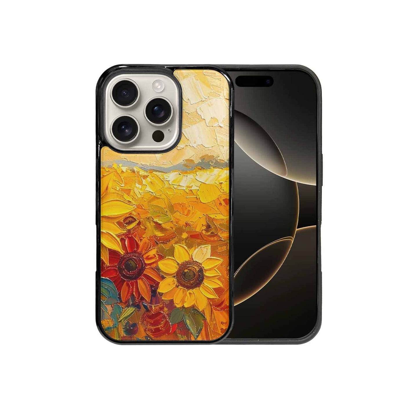 iPhone 16 Pro Case — Impressionist Sunflower Brushstroke Pattern Hundreds Of, Customized Protective Case
