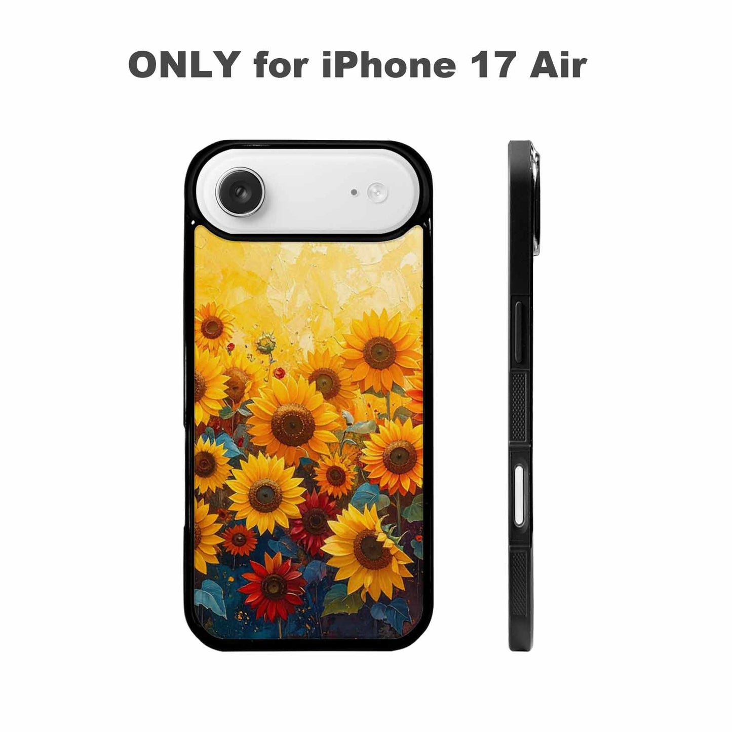 iPhone 17 Air Case — Full Color Vibrant Sunflower Burst Floral, Personalized Phone Case