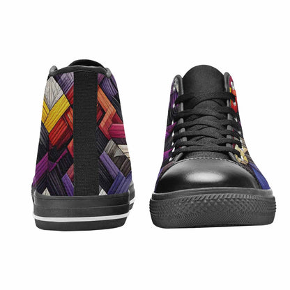 MEN'S Asexual Flag Color High Top Canvas Aesthetic Custom Shoes