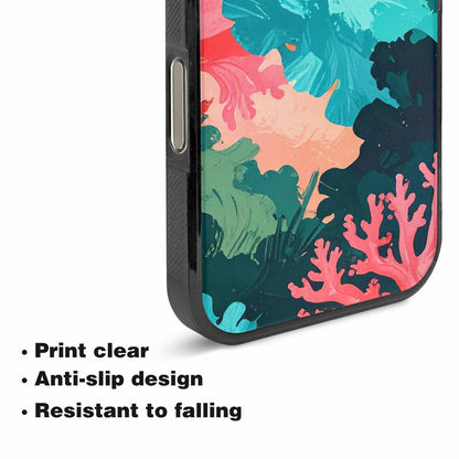 iPhone 16 Pro Max Case — Camo Coral Turquoise, Custom Printed Phone Case