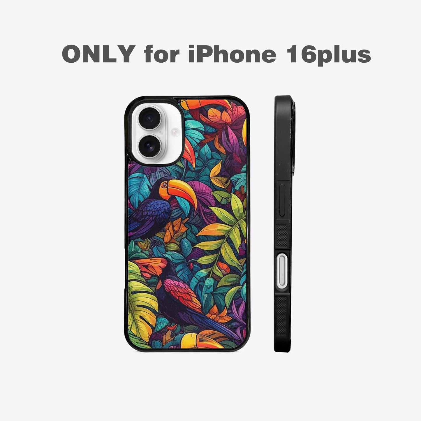 iPhone 16 Plus Case — Toucan Jungle Toucan Jungle Pattern Hundreds, Custom Designed Case Cover