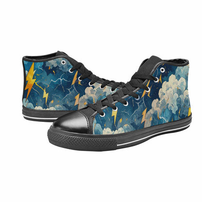 WOMEN'S Lightning Bolt High Top Canvas Grunge Custom Shoes