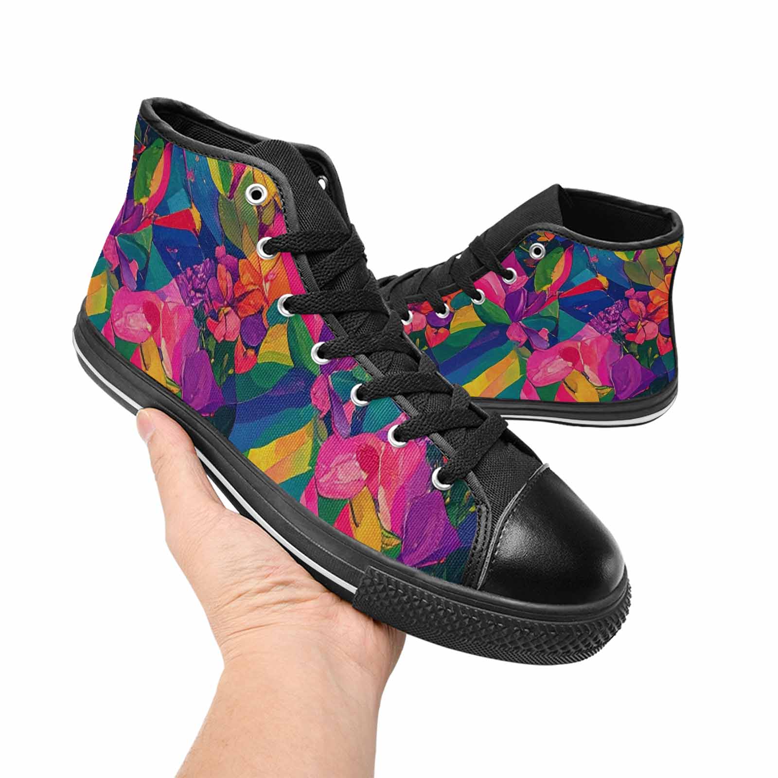 MEN'S Polysexual Flag Color High Top Canvas Dark Academia Custom Sneakers