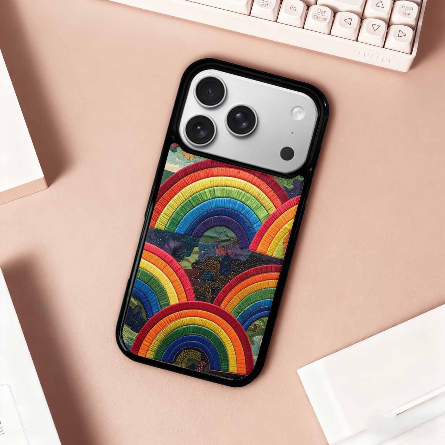 iPhone 17 Pro Case — Vivid Camo Rainbow Arc Camo, Custom Designed Case Cover