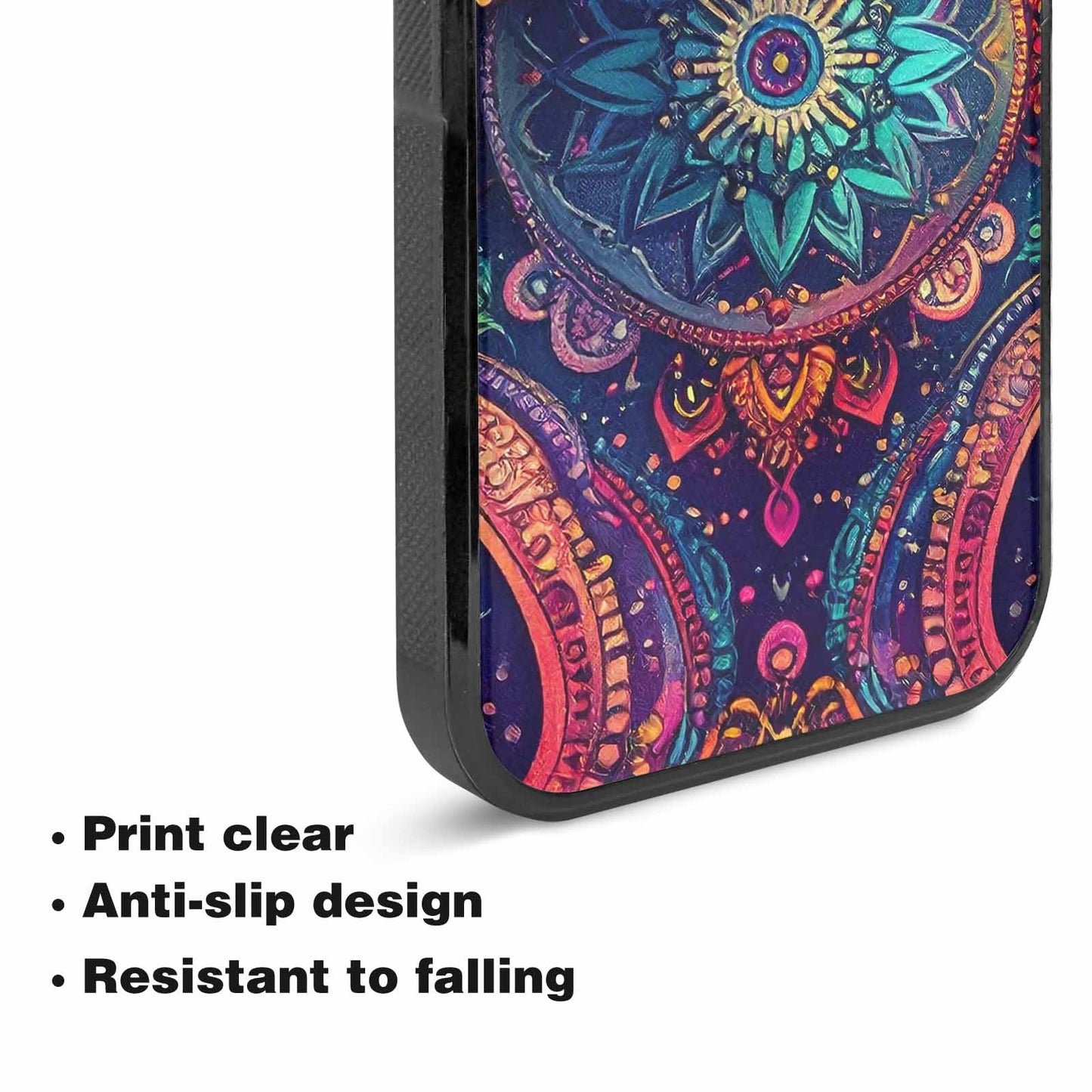 iPhone 15 Plus Case — Paisley Mandala, Custom Printed Phone Case