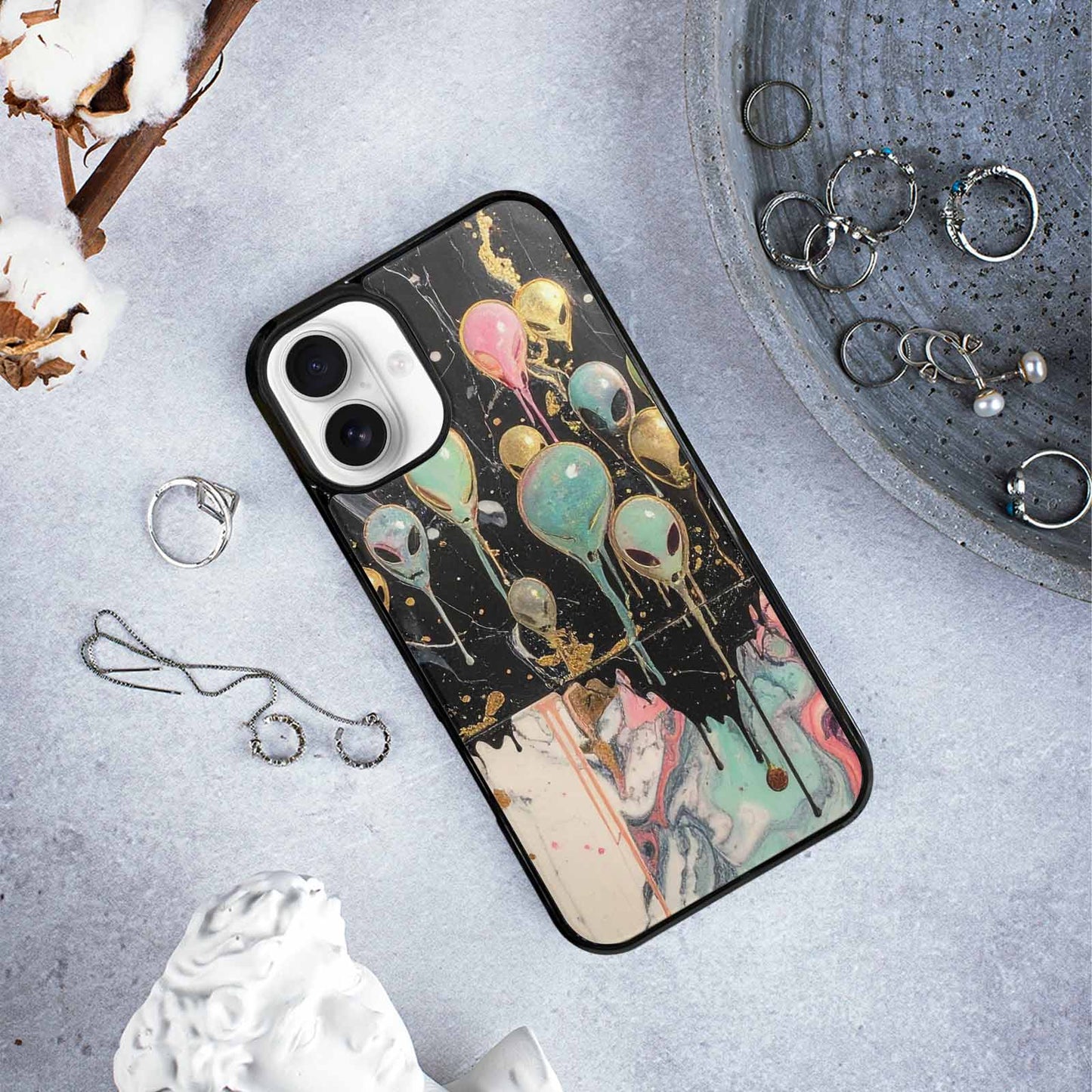 iPhone 16 Plus Case — Aliens Marblemelting Aliens Pa 7eb Personalized, Customized Protective Case