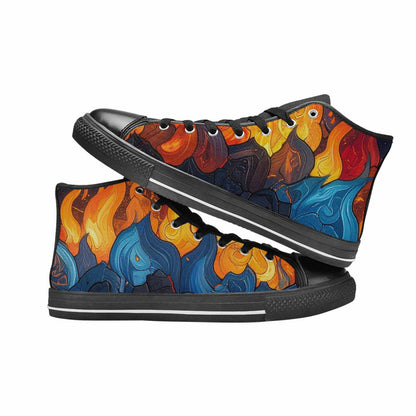 MEN'S Fire Flame High Top Canvas Y2K Shoes