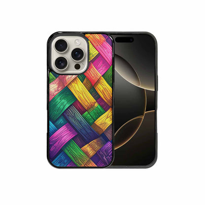 iPhone 16 Pro Case — Polysexual Flag Color Theme Small Rainbow, Custom Printed Phone Case