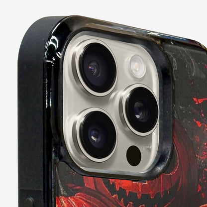 iPhone 16 Pro Max Case — Bloody Pumpkin Face, Unique Phone Case Design