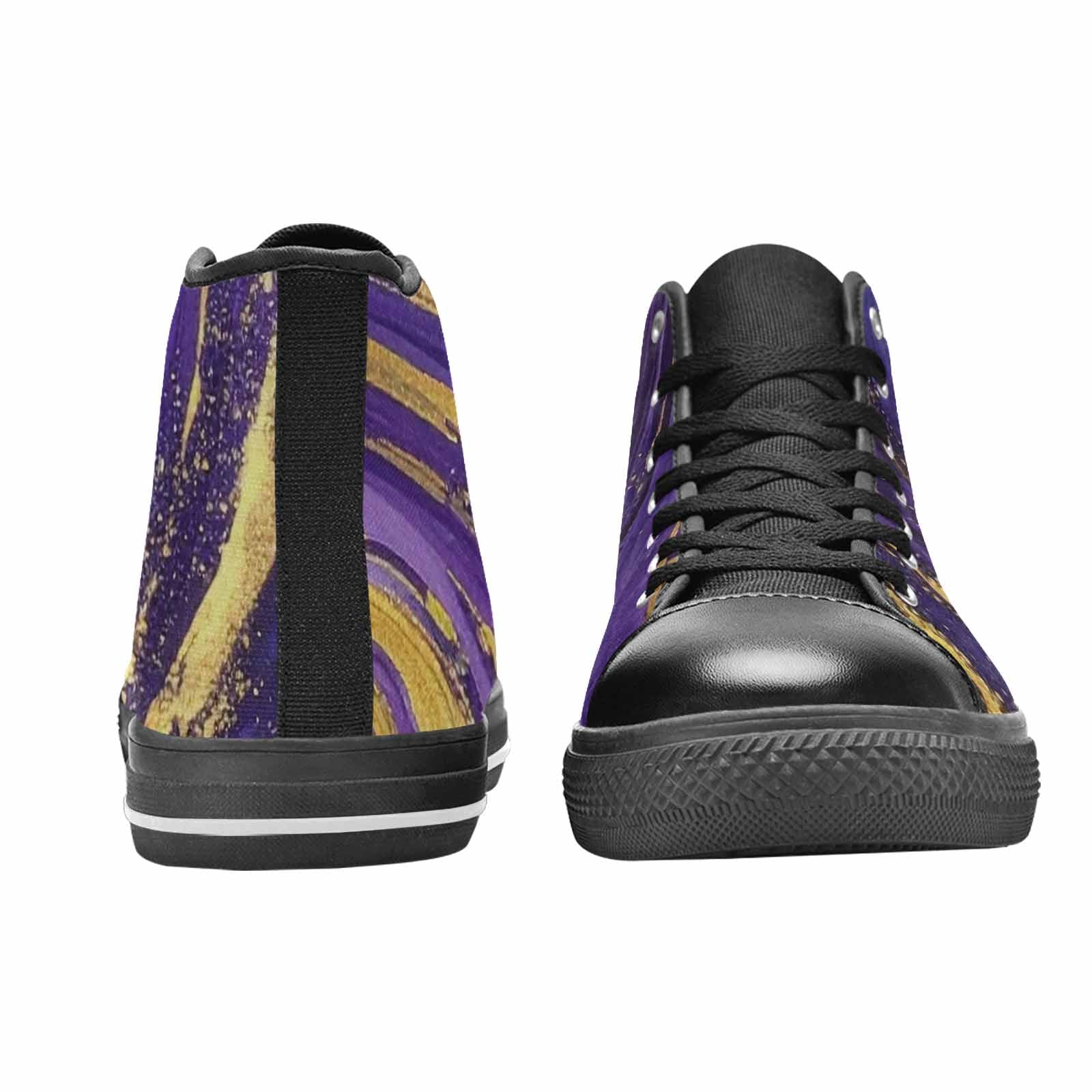WOMEN'S Starry Night Nebula Brushstroke High Top Canvas Surreal Sneakers