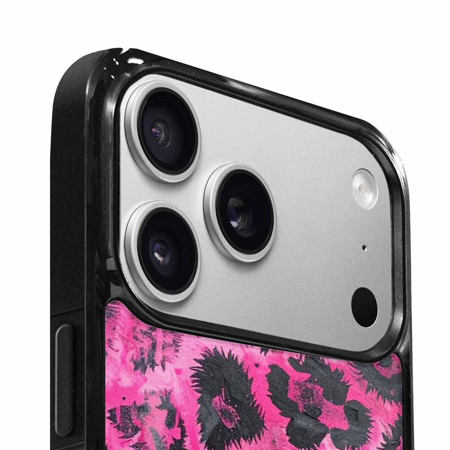 iPhone 17 Pro Max Case — Black &amp; Pink Ink Animal Print, Customized Protective Case