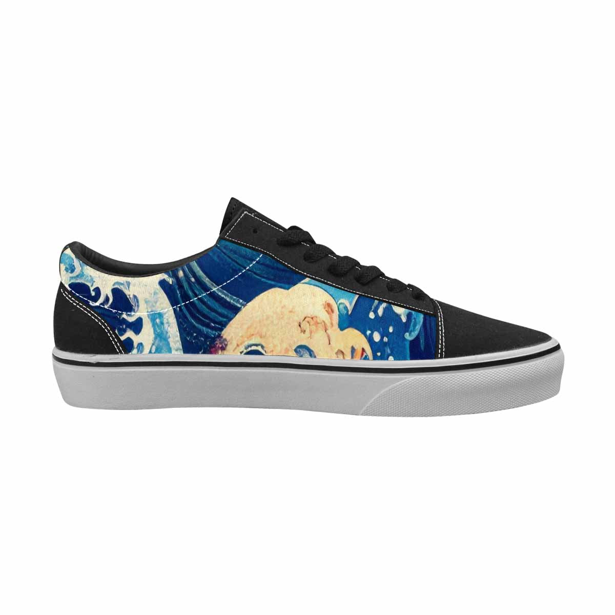 WOMEN'S Ocean Wave Canvas Lace-Up Vibrant Chaos Custom Sneakers