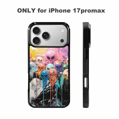 iPhone 17 Pro Max Case — Aliens Marblemelting Aliens Pa Alien Scifi, Original Design Phone Case