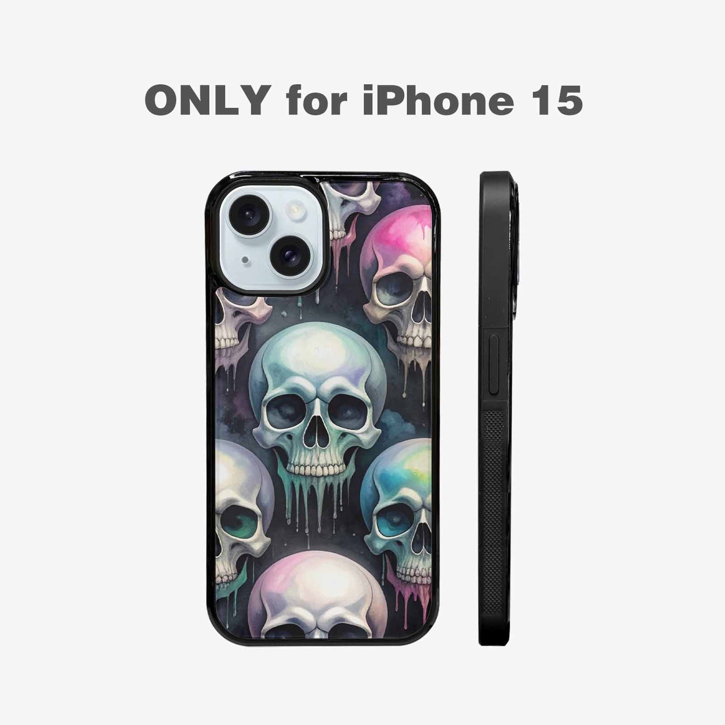 iPhone 15 Case — Dark Black And White Color Tone, Custom Art Phone Cover