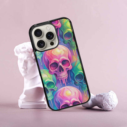 iPhone 16 Pro Case — Candy Color Dripping Skulls Custom, Original Design Phone Case