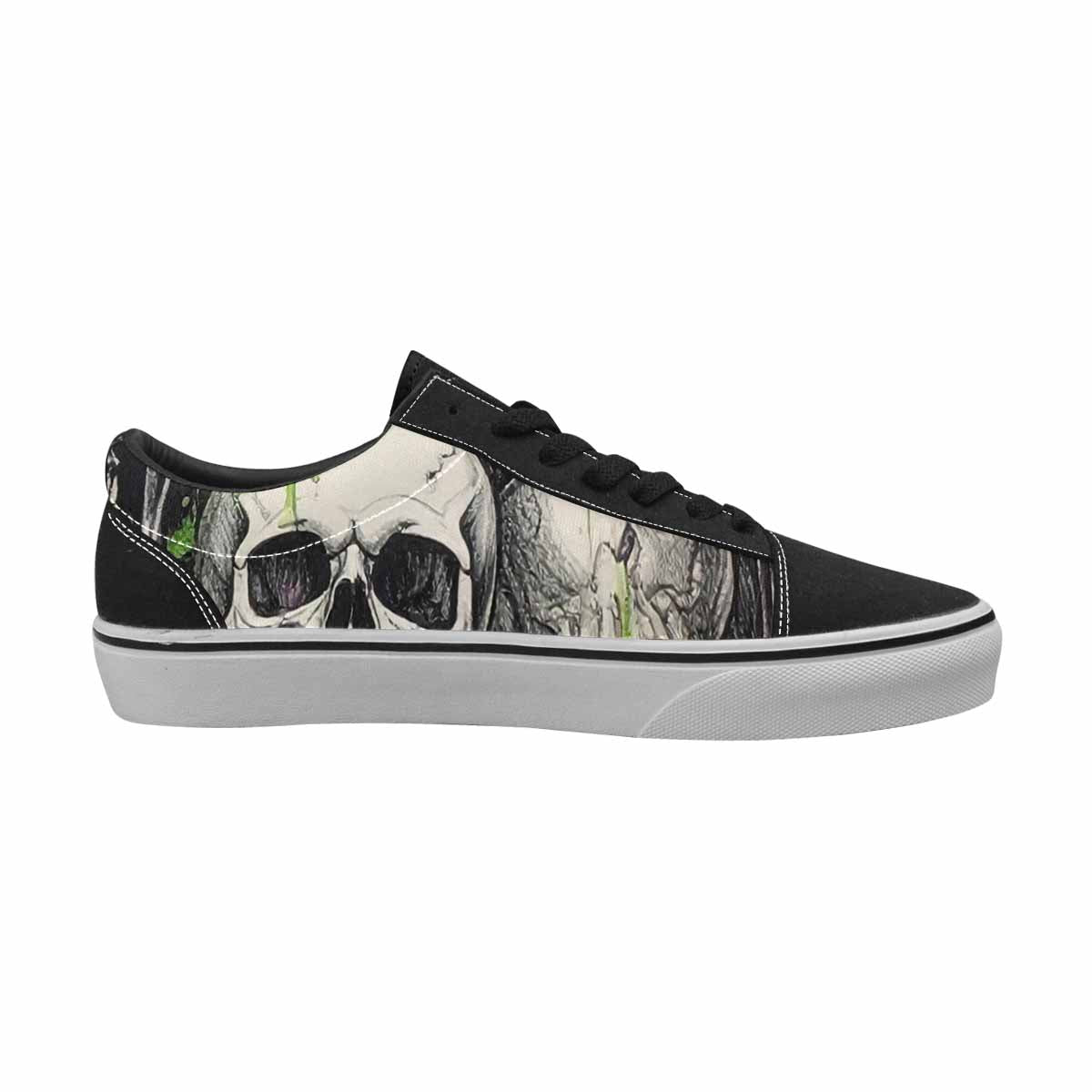 WOMEN'S Rainbow From Skull S Lace-Up Canvas Wallpaper Art Custom Sneakers