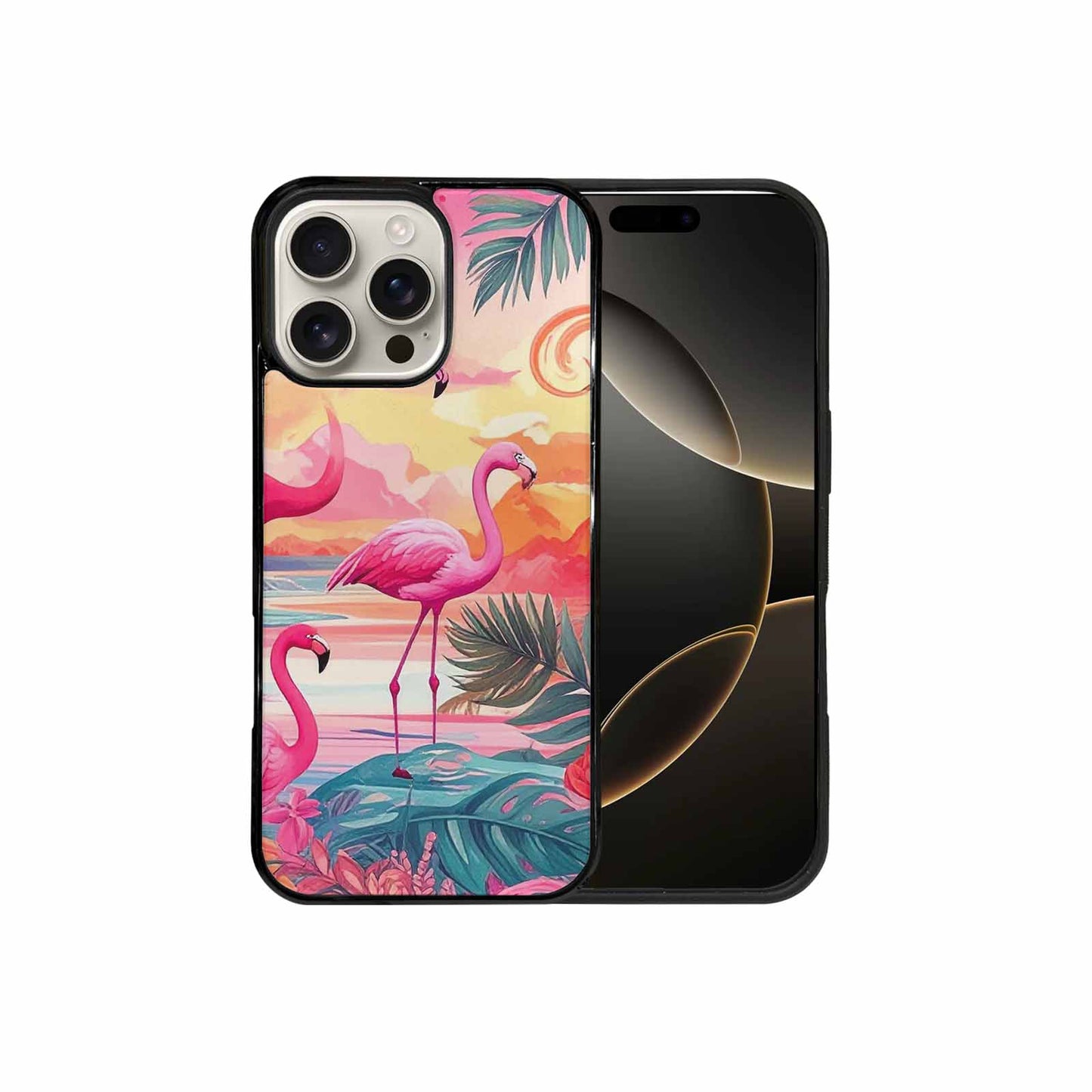 iPhone 16 Pro Max Case — Flamingo Tropical Flamingo Tropical Pattern Hundreds, Custom Phone Case