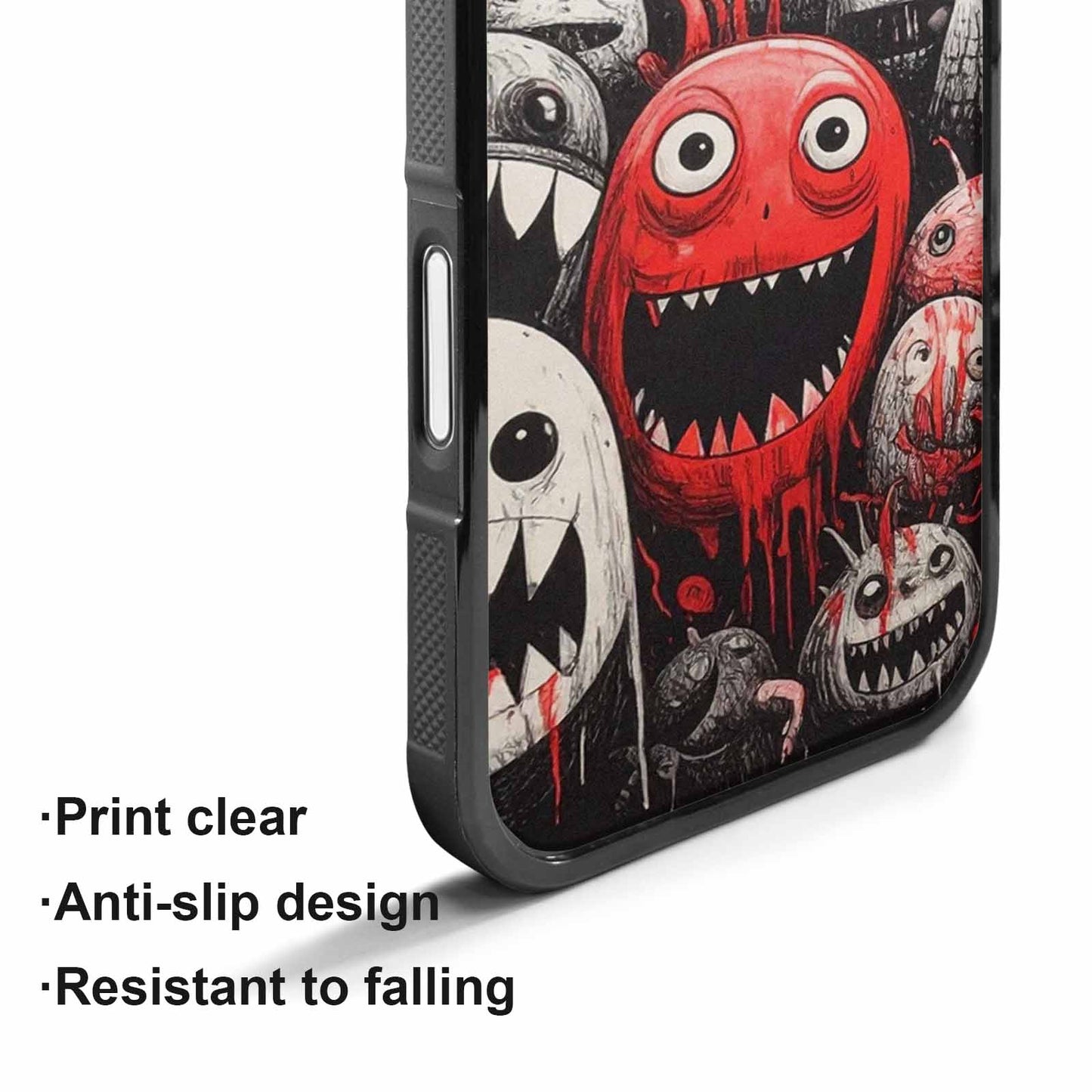 iPhone 17 Case — Black &amp; Red Ink Cartoon Cute, Custom Made Phone Cover