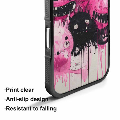 iPhone 17 Case — Black &amp; Pink Ink Cartoon Cute, Custom Designed Case Cover