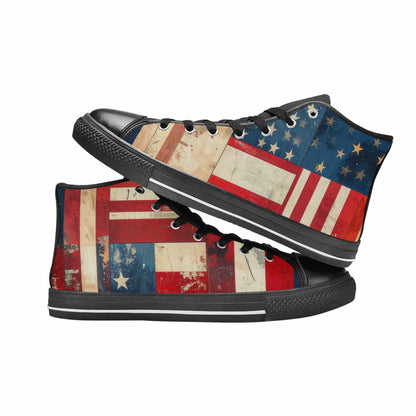 MEN'S American Flag Stars High Top Canvas Dreamcore Custom Shoes