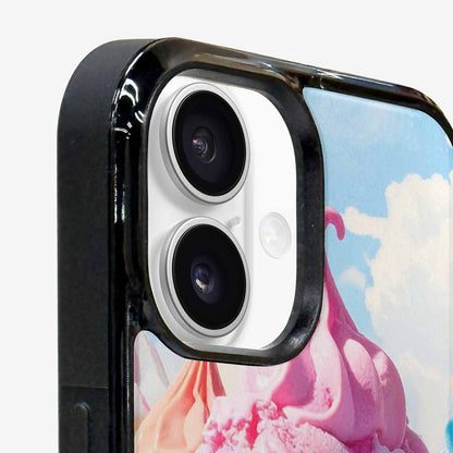 iPhone 16 Case — Collage Of Overlapping Waffle Cone Icecream, Custom Printed Phone Case
