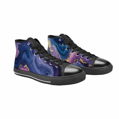 WOMEN'S Marble Galaxy High Top Canvas Wallpaper Art Sneakers