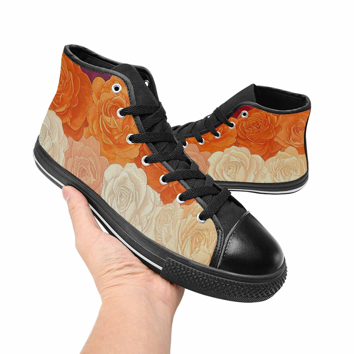 MEN'S Lesbian Flag Color High Top Canvas Vivid Shoes