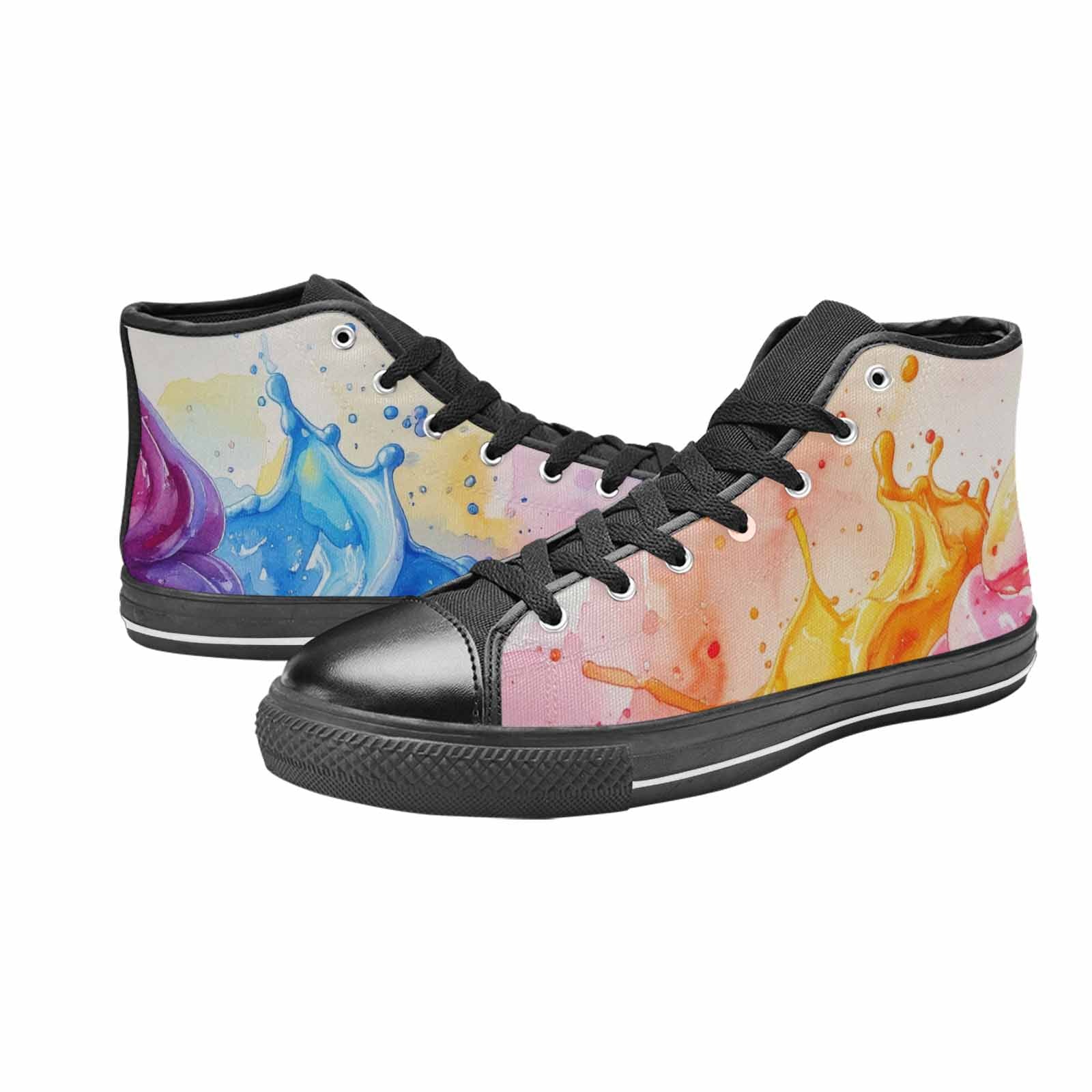 MEN'S Melting Icecream Collage High Top Canvas Cottagecore Shoes