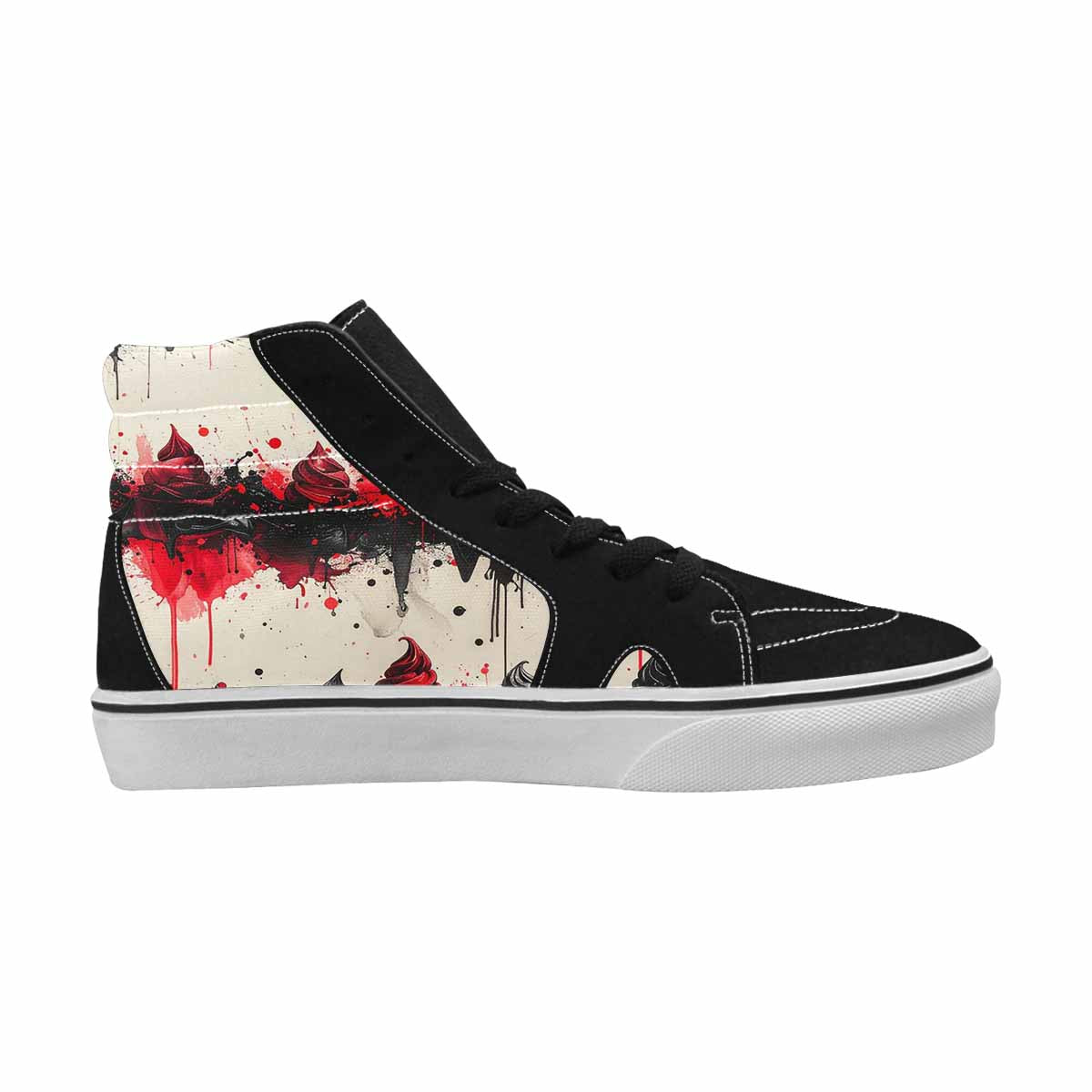 MEN'S Ice Cream Motif High Top Canvas Kaleidoscope Custom Sneakers