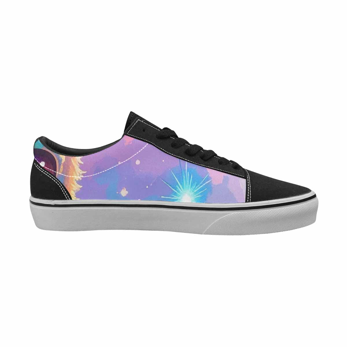 WOMEN'S Rainbow Teddy Skeletons Eye Lace-Up Canvas Grunge Custom Shoes