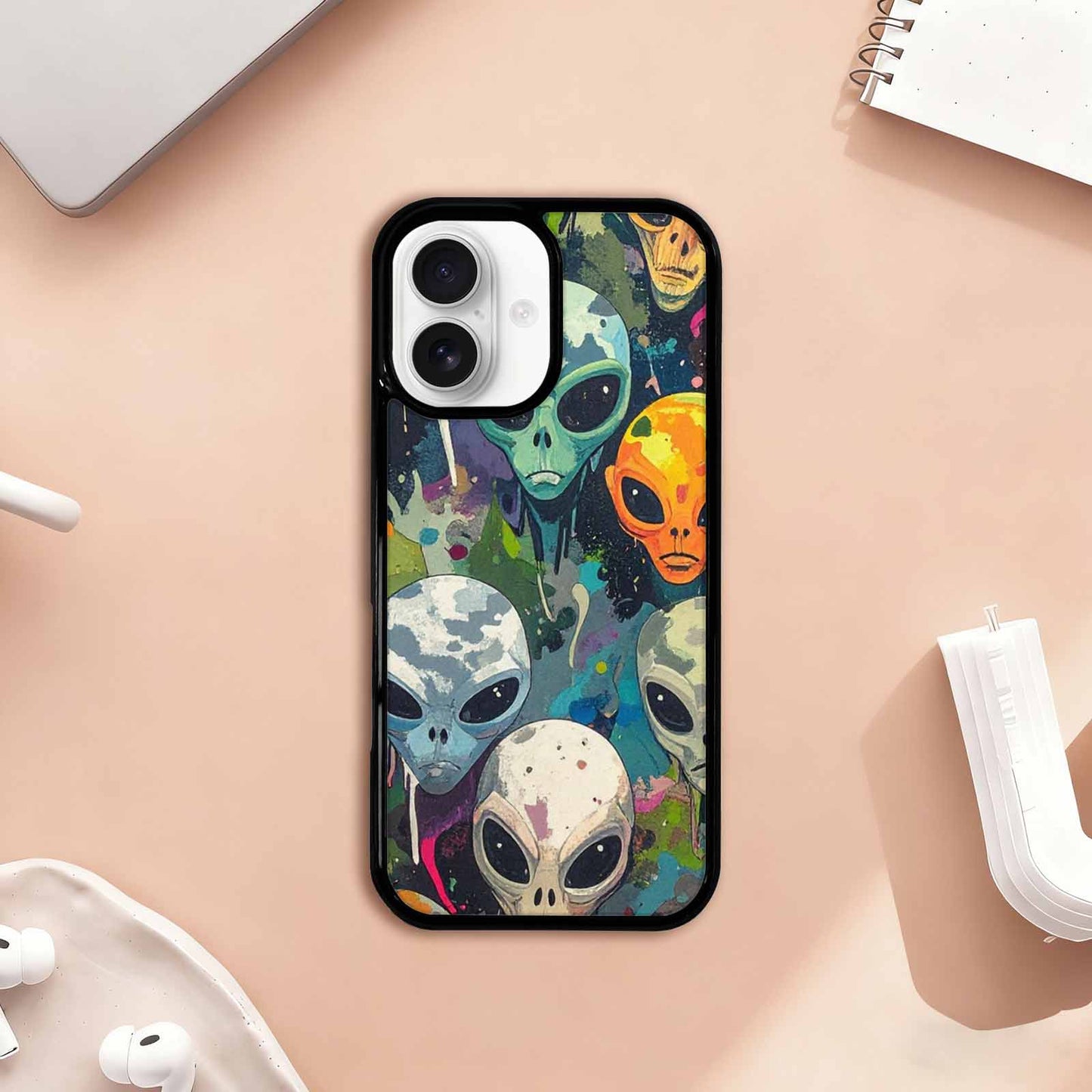 iPhone 17 Case — Aliens Camo Aliens Alien Scifi, Custom Art Phone Cover