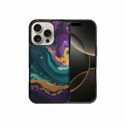 iPhone 16 Pro Case — Marbled Swirl Texture Blended With Galaxy, Customized Protective Case