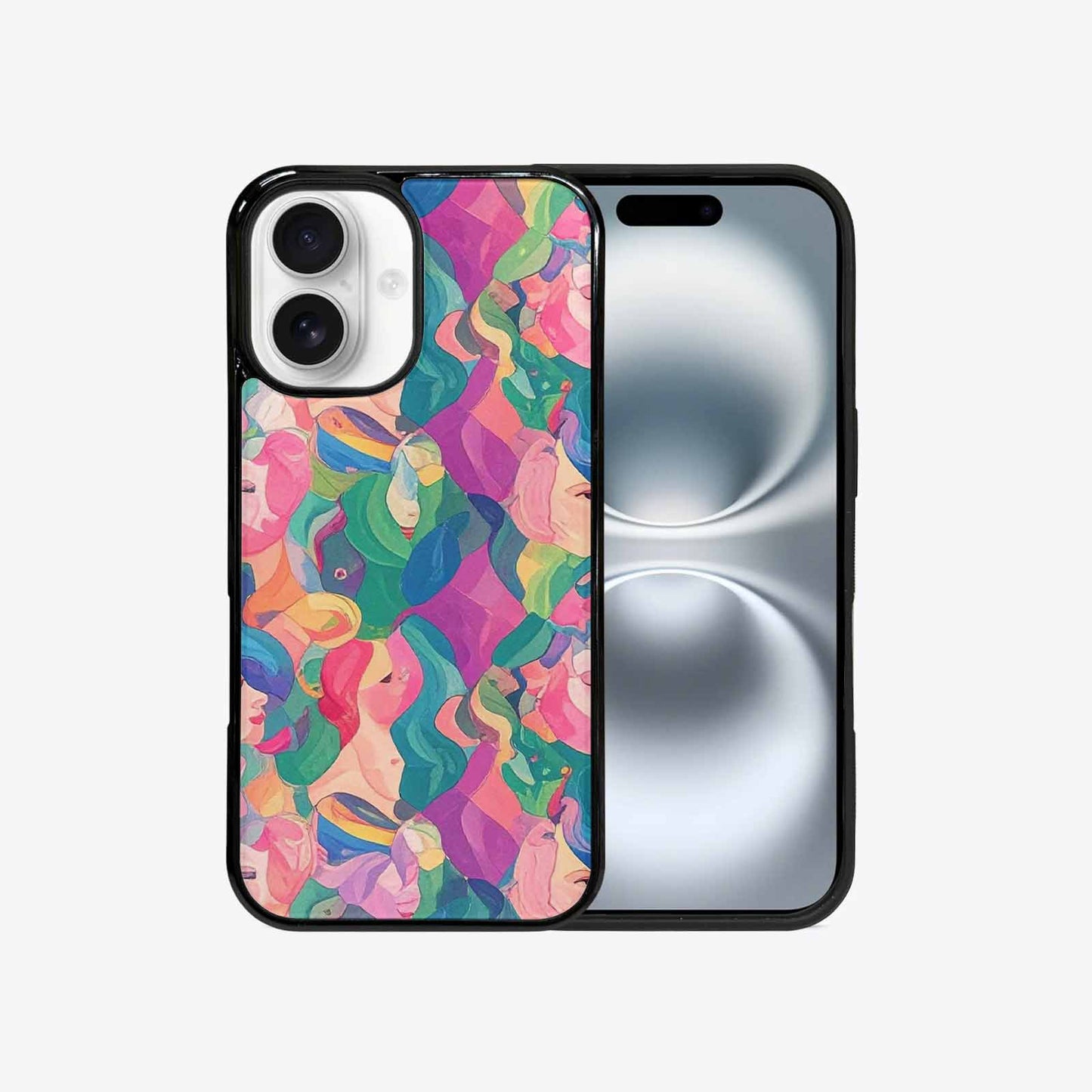 iPhone 16 Case — Polysexual Flag Color Theme Small Rainbow, Original Design Phone Case