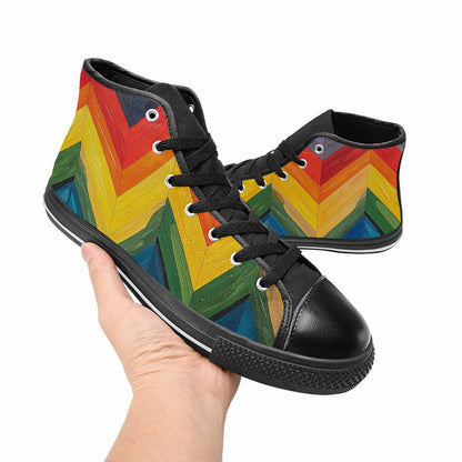 MEN'S Progress Pride Flag High Top Canvas Surreal Shoes