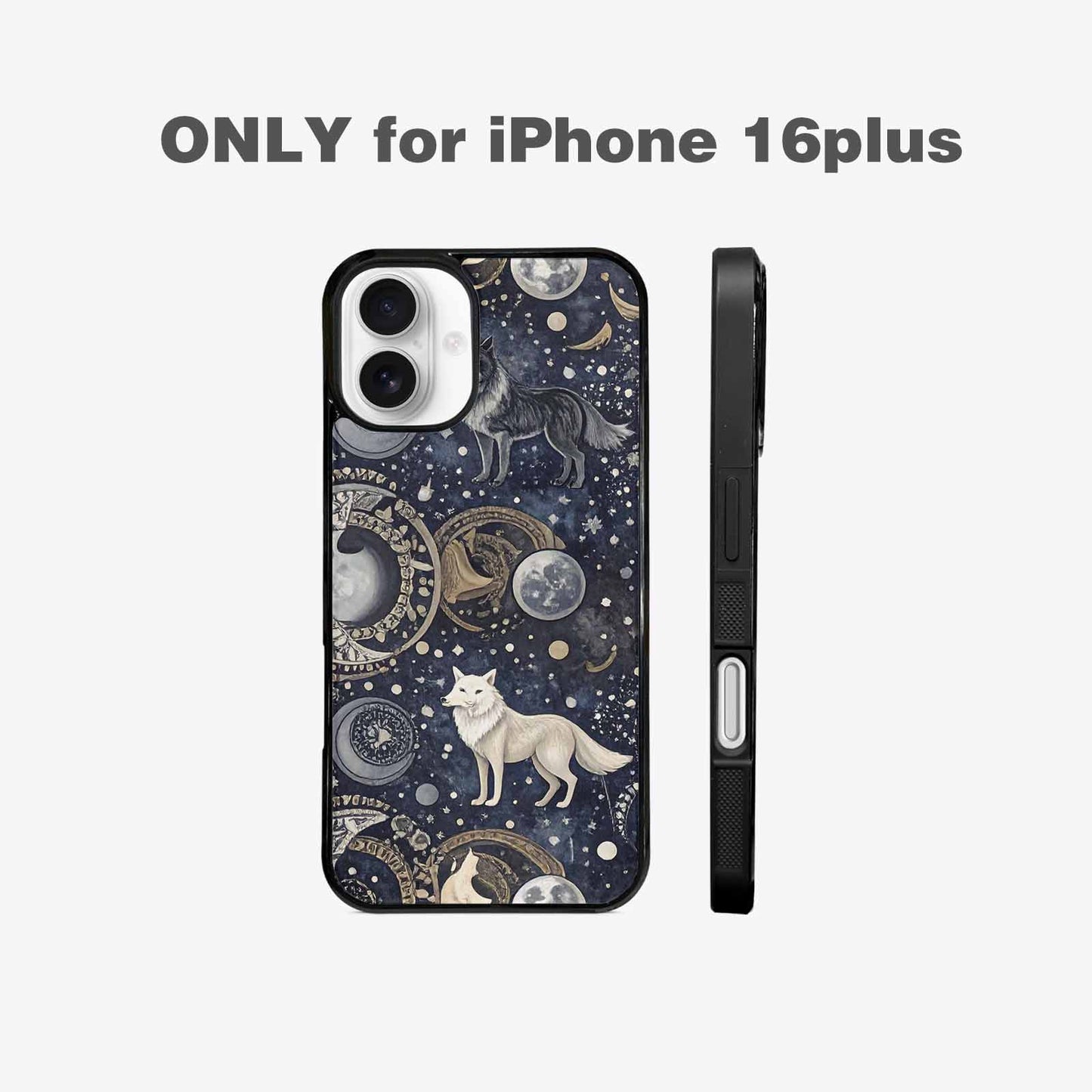 iPhone 16 Plus Case — Wolves Everywhere Collage Overlap Small Wolf, Unique Phone Case Design