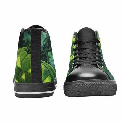 MEN'S Halloween Glowing Jackolantern High Top Canvas Aesthetic Shoes