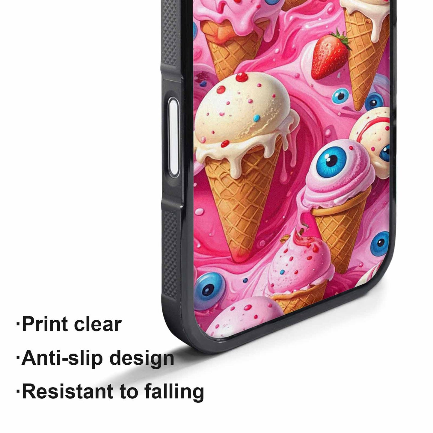 iPhone 17 Pro Max Case — Melted Strawberry Ice Original Art, Personalized Phone Case