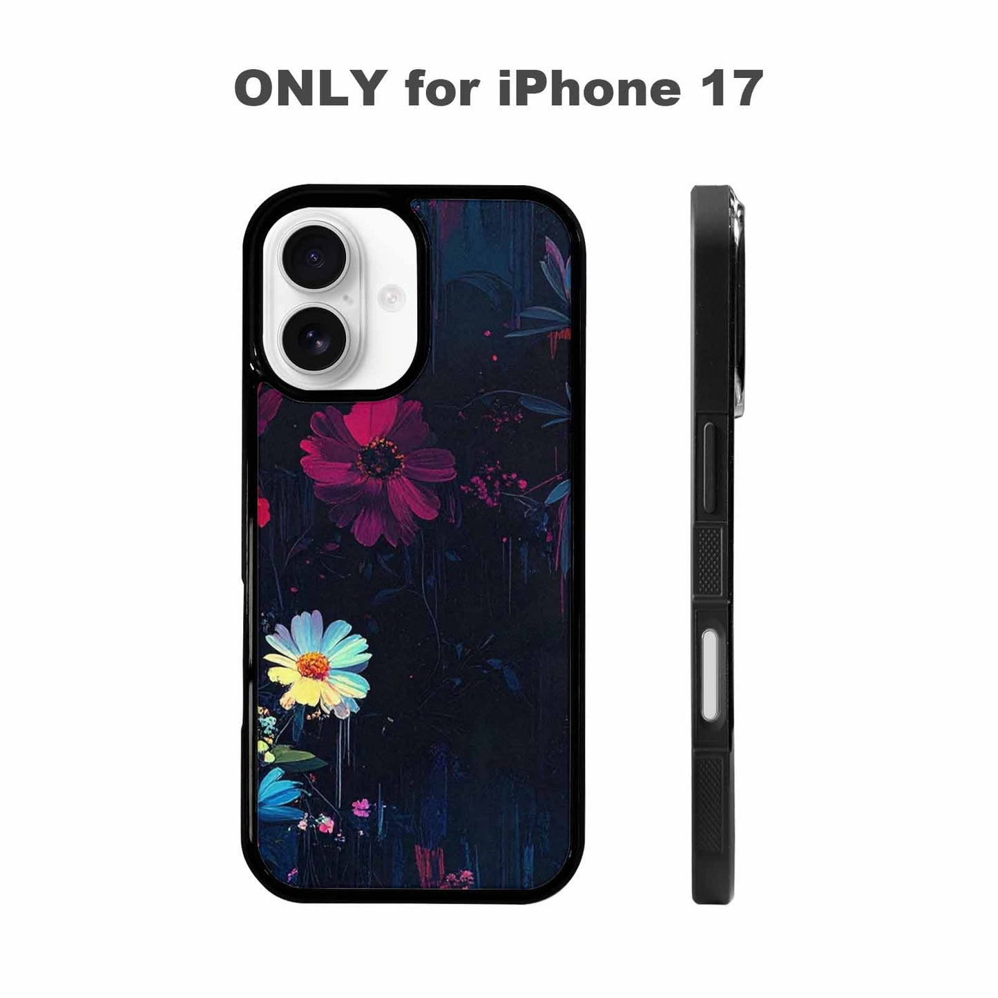 iPhone 17 Case — Shadowy Glitch Floral Pattern Floral, Original Design Phone Case