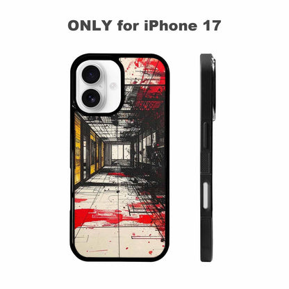 iPhone 17 Case — Black &amp; Red Ink Galaxy Space, Custom Printed Phone Case