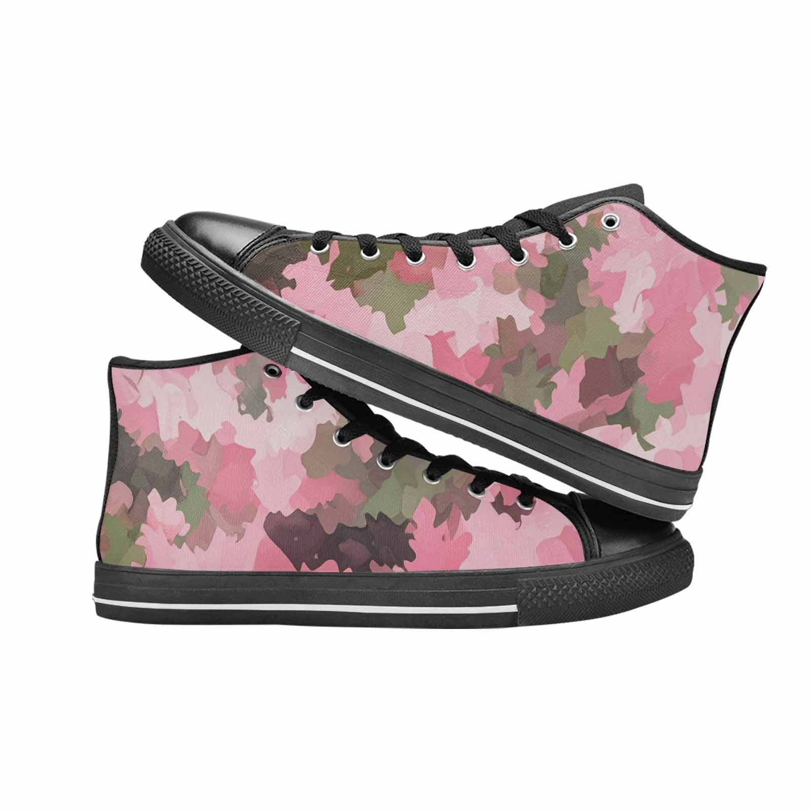 WOMEN'S Military Camouflage Blotch High Top Canvas Vibrant Chaos Shoes