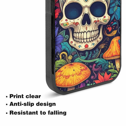 iPhone 15 Case — Mushrooms And Skulls, Custom Printed Phone Case