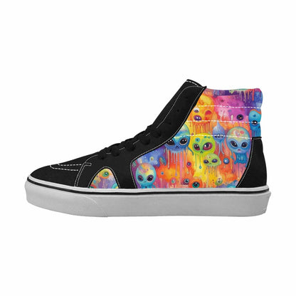 MEN'S Aliens  Tie Dye High Top Canvas Kaleidoscope Sneakers
