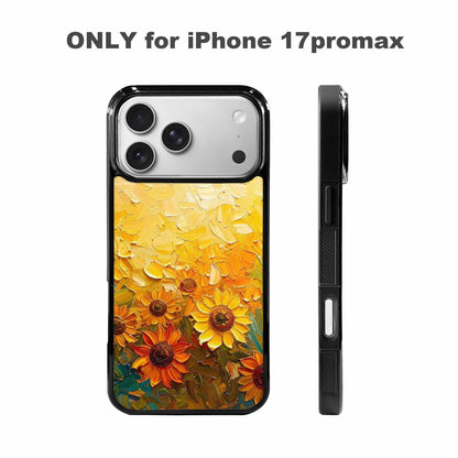 iPhone 17 Pro Max Case — Impressionist Sunflower Brushstroke Pattern Floral, Custom Made Phone Cover