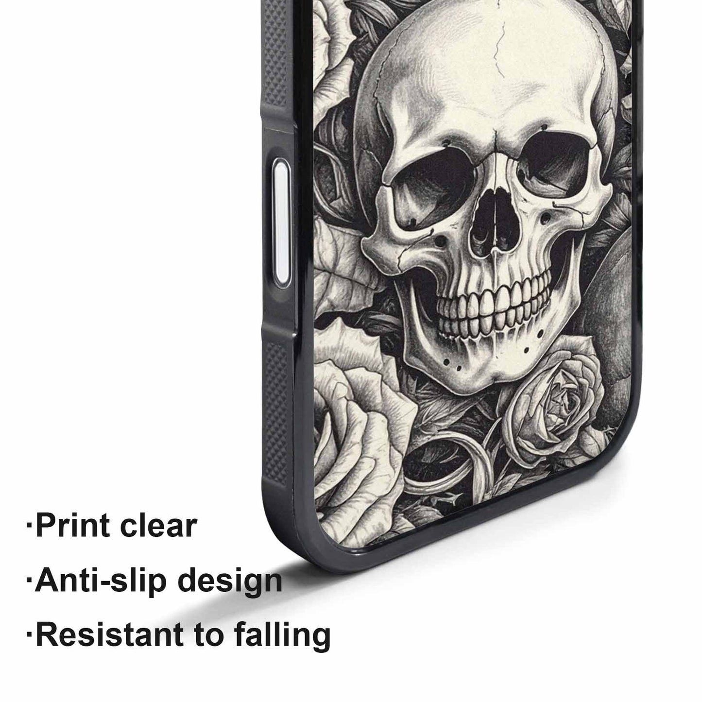 iPhone 17 Pro Max Case — Skulls Roses Pen Ink Gothic Skulls, Custom Phone Case